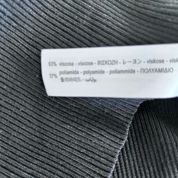 Zara black ribbed sweater with contrasting white embroidered collar size Small - Picture 9 of 10